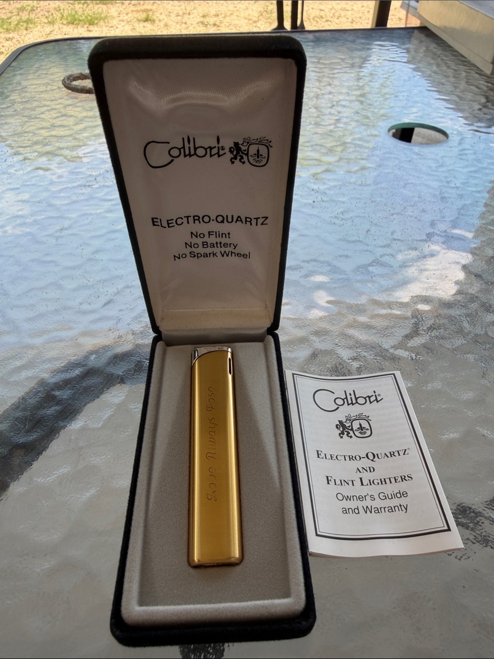 Vintage COLIBRI Pocket Lighter w/ Box ELECTRO-QUARTZ no flint